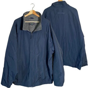 Splitrail Long Sleeve Full Zip Fleece Lined Windbreaker Jacket Mens XXL 2XL Navy